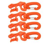 UPKOCH Clips para Manguera de Buceo Doble Bcd con Hebilla de Gancho, Sujetador de Manguera de Baja Presión 10x10 Mm, Color Naranja, 4 Unidades para Equipo de Buceo y Snorkel