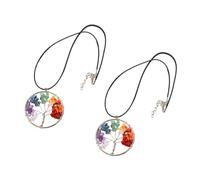 UPKOCH Collar Colgante Árbol Vida Piedras Naturales Multicolor 2 Piezas de Grava Pulida Joyería para Mujer y Niña Obsequio Simbólico de Salud y Buena Suerte