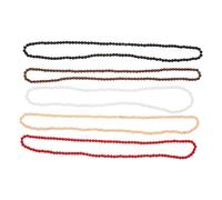 UPKOCH Collar de madera natural de 5 piezas - Kit de collar llamativo de hip hop con cuentas de 8 mm - Conjunto de joyería tribal africana con cuentas redondas rústicas estilo bohemio para hombres y