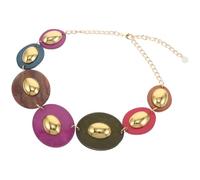 UPKOCH Collar Ovalado Grueso de Resina para Mujer Gargantilla Ajustable de Eslabones Coloridos Joyería Formal y Llamativa para Fiestas y Uso Diario