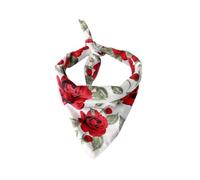 UPKOCH Collar Triangular para Perros y Gatos San Valentín, Babero de Saliva de Algodón 100% Diseño de Rosas Rojas, Talla Ajustable 25-48 Cm, Decoración para Mascotas, Obsequio