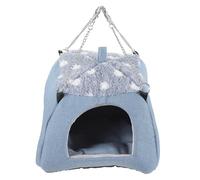 UPKOCH Cómoda Hamaca Casa para Hámster y Chinchilla, Tejido Suave Esponja, Tamaño Grande Azul, Refugio Cálido para Jaula, Adecuado para Mascotas Pequeñas y Roedores Domésticos