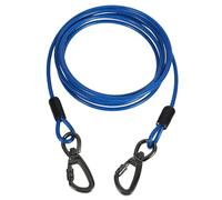 UPKOCH Correa para Perro Doble Cabeza Cable De Acero Antierosión Correa para Pasear Perros De 5mm x 3m Revestimiento Azul Resistente para Actividades Al Aire Libre Medianos y Grandes