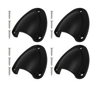 UPKOCH Cubierta de Ventilación Marina de Nailon Grande Negra con Tornillos, 4 Piezas, Cubierta de Cableado Tipo Concha para Yate, Ventilación de Sentina Resistente Intemperie