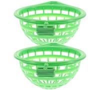 UPKOCH Cuencos para Nido de Pájaro Pequeños 2 Unidades, Plástico Verde Duradero, Soporte Práctico para Palomas Mensajeras y Aves Pequeñas, Suministros para Jaulas, Fácil Acceso y