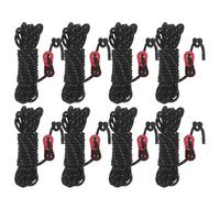 UPKOCH Cuerdas Tensoras Reflectantes para Tienda de Campaña 4 MM 8 Unidades Negras Resistentes al Viento con Tensor Ajustable para Camping Senderismo y Toldos al Aire Libre