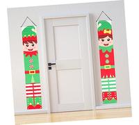 UPKOCH Decoración Navideña Banderines para Puerta Colgante de Poliéster Resistente y Color para y Porche Fiestas de Navidad