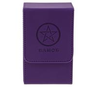 UPKOCH Funda De Cuero Pu Para Cartas De Tarot Tapa Magnética Caja De Almacenamiento Para Baraja De Cartas Patrón De Pentagrama Soporte Para Naipes Púrpura