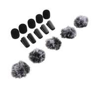 UPKOCH Fundas Protectoras para Micrófono Inalámbrico Kit Parabrisas Antiviento 15 Piezas con 5 Esponjas 5 Peluches y 5 Clips para Micrófono de Solapa Accesorios para Entrevistas y