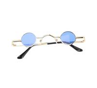 UPKOCH Gafas de Sol Punk Redondas con Metálica Dorada y Lentes Azules Retro Unisex para Fiesta Playa y Eventos Estilo Vintage para Hombre y Mujer
