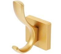 UPKOCH Gancho de Pared Doble de Aleación de Aluminio Dorado para Entrada | Organización Mural Minimalista, Superficie Lisa Pulida sin Rebabas, para Batas y Bolsos en Casa