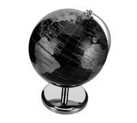 UPKOCH Globo Terráqueo Decorativo para Escritorio con Soporte Metálico Negro y Plateado Rotativo con Etiquetas Inglés para Oficina Hogar y Aula