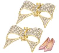 UPKOCH Hebillas para Zapatos de Novia Desmontables Gemas de Imitación Doradas Adornos Decorativos para Zapatos de Boda Accesorios Elegantes para Fiestas y Eventos