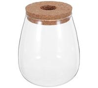 UPKOCH Jarrón Hidropónico de Vidrio para Propagación de Plantas Grande con Tapón de Corcho Perforado, Contenedor Decorativo para Enraizamiento en Agua, Estación de Cultivo Sostenible