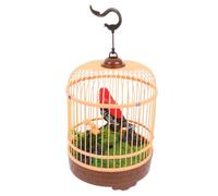 UPKOCH Jaula de Pájaros de Plástico Activada por Voz, Juguete Interactivo de Simulación Sonido de Pájaro Cantando, Decoración Colgante Hogar, Diseño Mini y Seguro