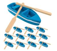 UPKOCH Juego de 16 Modelos de Barco con remos, Bote de remos en Miniatura, Canoa de Madera, pequeño, decoración náutica de Mesa, Adornos de Escena de Playa