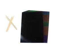 UPKOCH Juego de Papel para Rascar Infantil 55 Hojas Tamaño A4 21X297 CM 10 Láminas por Set con Lápiz de Madera Material Seguro y No Tóxico para Manualidades Dibujo y Desarrollo