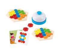 UPKOCH Juego de Rompecabezas de Panal de Madera para Juguete de Lógica y Aprendizaje Temprano Bloques Creativos para Interacción Familiar Desarrollo de Habilidades Motoras y