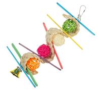 UPKOCH Juguete Colgante para Loros y Periquitos Esfera Masticable de Fibras Naturales para Jaulas Accesorio Interactivo para Estimular y Entretener Aves como Agapornis y Cockatiel