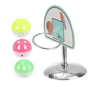UPKOCH Juguete de Baloncesto compañero Mascota Plataforma de Loros Parrot Juega a la Pelota pequeño Juguete para Masticar Loros Juguetes para pájaros Metal Rojo Color Aleatorio