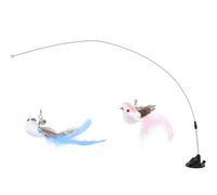 UPKOCH Juguete Interactivo Plumas y Ventosa para Gatos de Interior | Varita de Alambre de Acero, Resistente al Desgaste Mordidas, para Gatito