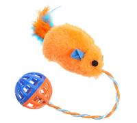 UPKOCH Juguete para Gatos con Ratoncito de Peluche y Pelota con Cascabel Juguete para Gatitos para Rascar y Estimulación Mental Casa