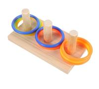 UPKOCH Juguetes Didácticos para Loros con Anillos de Colores Accesorios para Periquitos y Cacatúas Juguete Apilable de Madera para Entrenamiento y Estimulación Mental de Color Aleatorio