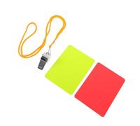 UPKOCH Kit de Árbitro Fútbol 4 Juegos Tarjetas de Penalización Roja y Amarilla de PVC Resistentes al Agua para Uso Exterior, con Silbato Incluido, Accesorio Compacto para