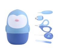 UPKOCH Kit de Cuidado para Niña con Cortaúñas Tijeras y Pinzas de Inoxidable Accesorios para Recién Nacidos con Luz LED Cucharilla para Oídos Color Azul y Seguro y Ergonómico