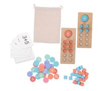 UPKOCH Kit Montessori de Matemáticas para de Madera y Cuentas Coloridas Educativo y Resta para Preescolar y Actividades Casa