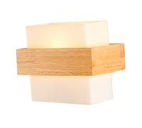 UPKOCH Lámpara de Pared Moderna de Madera y Vidrio Lámpara Decorativa para Dormitorio Hotel Sala de Estar Pasillo Escalera Luz de Noche Junto Cama 1 Pieza sin Bombilla