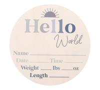 UPKOCH Letrero de Madera para Anunciar El Nacimiento de Un Bebé Recién Nacido Hecho a Mano con Forma de Disco
