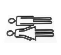 UPKOCH Letrero para Puerta de Baño 1 Par Placas de Identificación para Inodoros Negro Imitación Metal Señal de Orientación para Baños Accesorio Durable y Funcional