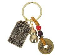 UPKOCH Llavero Colgante Feng Shui Taisui 2024 Año del Dragón, Amuleto Chino de Latón Cuerda Marrón, Decoración Creativa para Llaveros, Amuleto Fortuna y Protección