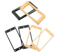 UPKOCH Marcos de Cubierta de Pastilla para Guitarra Eléctrica 6 Cuerdas, Anillos de Montaje Planos de Plástico Negro y Amarillo, 8 Piezas para Repuesto y Mejora de Sonido en
