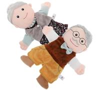 UPKOCH Marionetas de Mano para 2 Piezas Familia de Peluche Figura Realista Abuelo y Abuela Educativas para Juegos de rol y Hora del Cuento