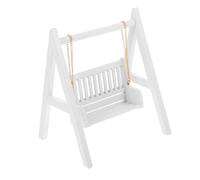 UPKOCH Mini Columpio para Casa de Muñecas Blanco Accesorio Decorativo Compacto y Duradero para Niñas y Decoración de Casitas de Muñecas
