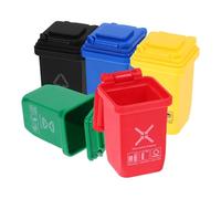 UPKOCH Mini Cubo de Basura para Casa de Muñecas 5 Piezas Modelo de Mini Contenedores para Clasificar Residuos Tamaño Miniatura Material Plástico Resistente Adecuado para Decoración y