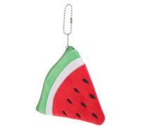 UPKOCH Monedero Pequeño para Mujer en Forma de Sandía de Felpa Roja Cremallera, Llavero Versátil para Guardar Monedas en Estilo Moderno y Divertido