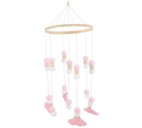 UPKOCH Móvil De Estrella y Elefante De Cuentas De Madera Móvil De Cuna Con Pompones Adorno Colgante Para Guardería Decoración Colgante Para Dormitorio