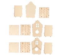UPKOCH Nido de Madera para Pájaros DIY Set de 4 Piezas 2 Estilos Líneas y Liso Casita para Golondrinas y Loros Madera Ecológica sin Pintar Decoración para Jaulas y Exteriores