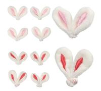 UPKOCH Orejas de Conejo Hechas a Mano para Manualidades 10 Piezas en Rojo y Rosa Accesorio Textil Suave para Decoración de Muñecos Peluches y Pinzas Cabello Ideales Fiestas
