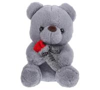 UPKOCH Oso de Peluche Rosas de 25 CM Muñeco de Algodón PP Suave y Compacto Peluche Decorativo para San Valentín y Obsequio Romántico Oso de Juguete para Abrazar y Decorar Hogar