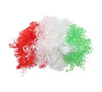 UPKOCH Peluca de afro esponjosa: Peluca esponjosa con el color de la bandera de México para aficionados al fútbol. Accesorios de disfraz de para hombres y mujeres.