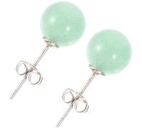 UPKOCH Pendientes Antialérgicos de Cristal y Ágata Verde Redondos 8mm, Accesorios para Mujer y Niña, Joyería Elegante para Uso Diario y Eventos Obsequios
