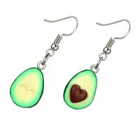 UPKOCH Pendientes Colgantes De Aguacate y Corazón, Arcilla Polimérica, Ligeros y Duraderos, Para Mujeres y Chicas Adolescentes, Joyería Casual y Obsequio, Diseño Original y Color Verde Delicado,
