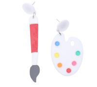 UPKOCH Pendientes de Mujer Destacan Tu Apariencia Originalidad en Acrílico Blanco Diseño Creativo de Pincel Estilo Juvenil y Distintivo para Navidad o Compromiso