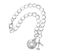 UPKOCH Pulsera de Aleación de Zinc Ajustable y Práctica en Color Plata para Viaje, Diseño Simple y Elegante Significado Conmemorativo para Hombres y Mujeres