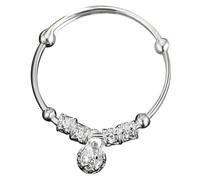 UPKOCH Pulsera de Campana para Niños y Bebés, Brazalete de Cobre Plateado Resistente al Desgaste Desvanecimiento, Adecuado para Baby Shower y Ocasiones Obsequios
