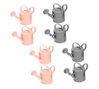 UPKOCH Regadera Miniatura y Jarra De Agua para Plantas, Niños, Tamaño Pequeño, Ligera y Compacta, Práctica y Ergonómica, Apta para Uso Interior y Exterior, Set De 8 Piezas (4 Gris y 4 Rosa)